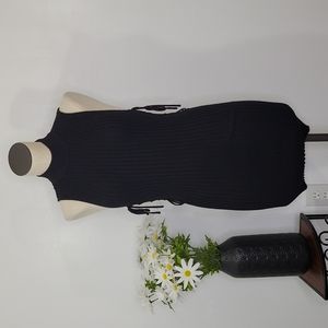 Forever 21 Black Ribbed Mock Turtleneck Dress SZ M